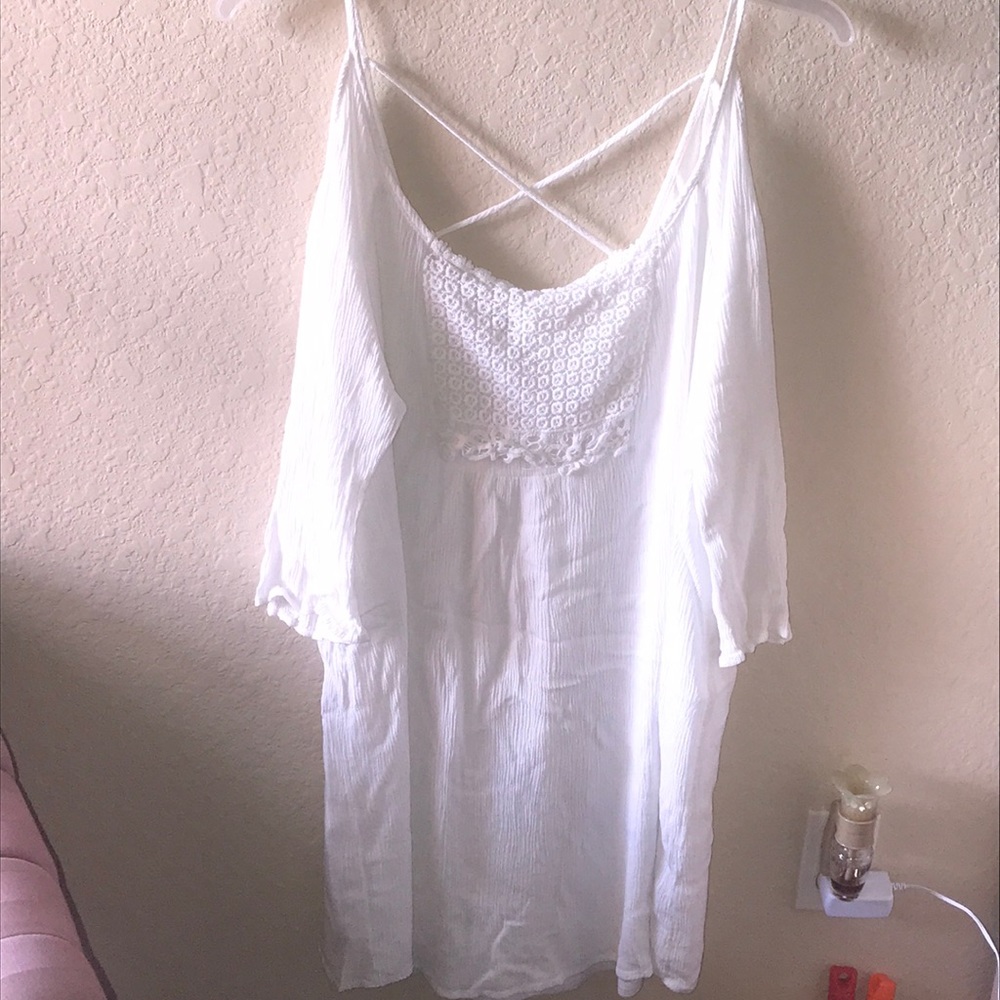 White crochet spring dress